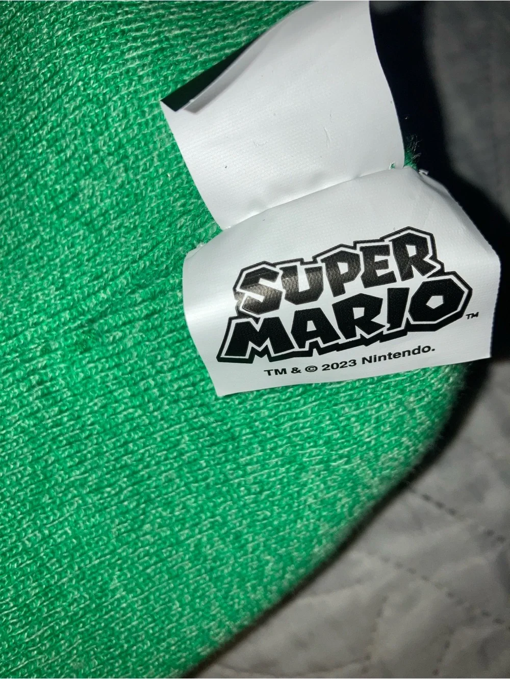 Kids Green Luigi Embroidered Beanie